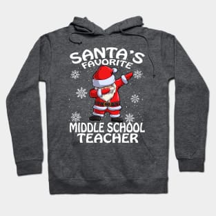 Santas Favorite Middle School Teacher Christmas Hoodie